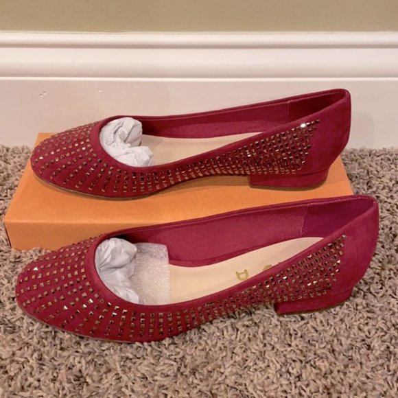 Fuchsia Pink Flats Rhinestones Unisa Womens 8 1/2 M - Picture 1 of 5